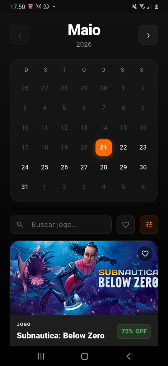 Screenshot do app Agenda Gamer